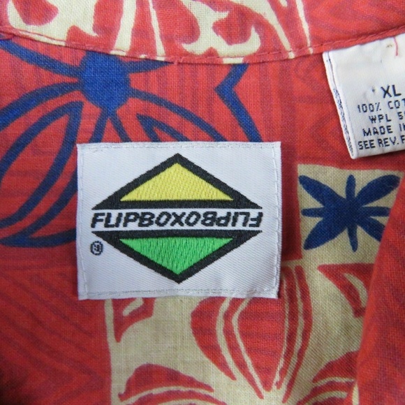 VTG FLIPBOX RED BLUE PATTERNED Casual Shirt - Picture 3 of 6